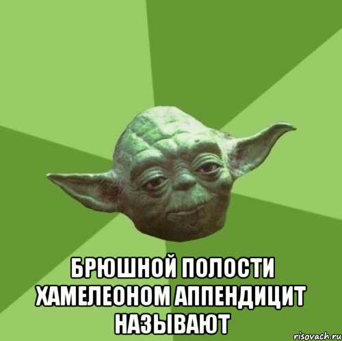 Брюшной полости хамелеоном аппендицит называют, Мем Мастер Йода