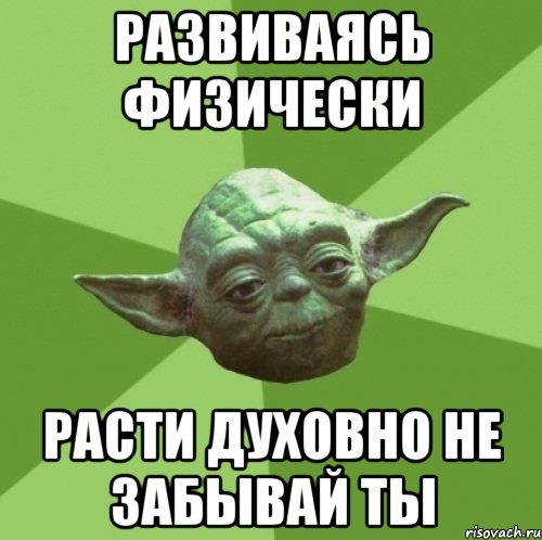 развиваясь физически расти духовно не забывай ты, Мем Мастер Йода