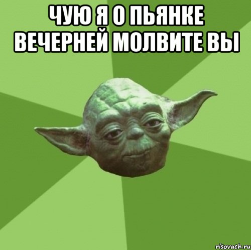 Чую я о пьянке вечерней молвите вы , Мем Мастер Йода