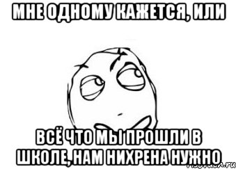 мне одному кажется, или всё что мы прошли в школе, нам нихрена нужно, Мем Мне кажется или