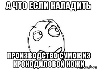 А что если наладить производство сумок из крокодиловой кожи, Мем Мне кажется или