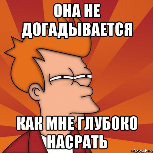 Она не догадывается КАК МНЕ ГЛУБОКО НАСРАТЬ, Мем Мне кажется или (Фрай Футурама)