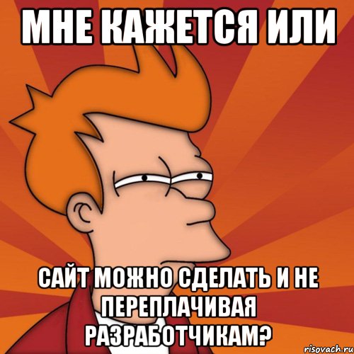мне кажется или сайт можно сделать и не переплачивая разработчикам?, Мем Мне кажется или (Фрай Футурама)