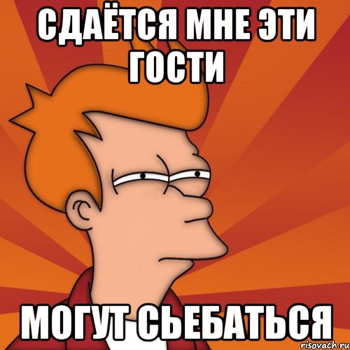 СДАЁТСЯ МНЕ ЭТИ ГОСТИ МОГУТ СЬЕБАТЬСЯ, Мем Мне кажется или (Фрай Футурама)