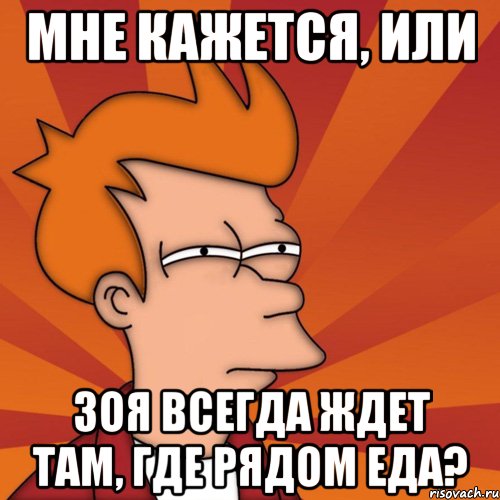 Мне кажется, или Зоя всегда ждет там, где рядом еда?, Мем Мне кажется или (Фрай Футурама)