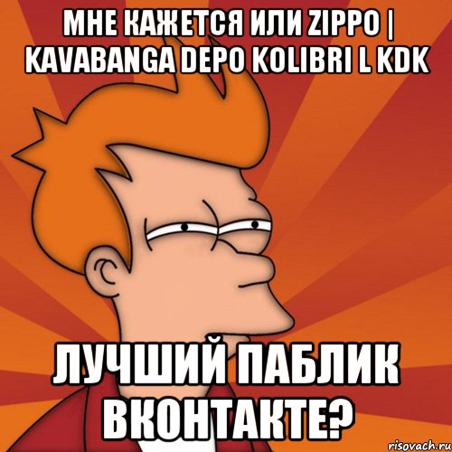 Мне кажется или ZippO | Kavabanga Depo Kolibri l KDK лучший паблик ВКонтакте?, Мем Мне кажется или (Фрай Футурама)