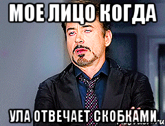 Мое лицо когда Ула отвечает скобками
