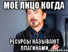 моё лицо когда ресурсы называют плагинами