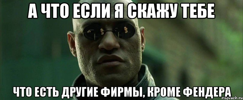 А что если я скажу тебе Что есть другие фирмы, кроме фендера, Мем  морфеус