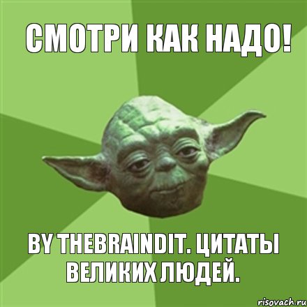 Смотри как надо! By TheBrainDit. Цитаты великих людей., Мем Мастер Йода
