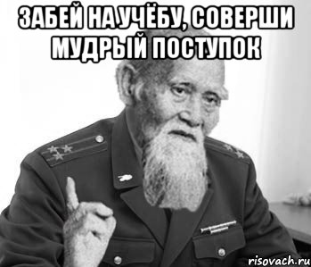 Забей на учёбу, соверши мудрый поступок 