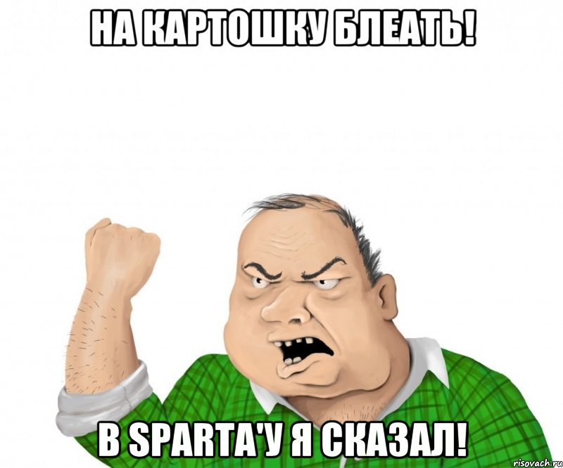 На картошку блеать! В Sparta'у я сказал!, Мем мужик