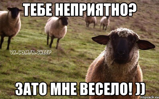 тебе неприятно? зато мне весело! )), Мем  Наивная Овца