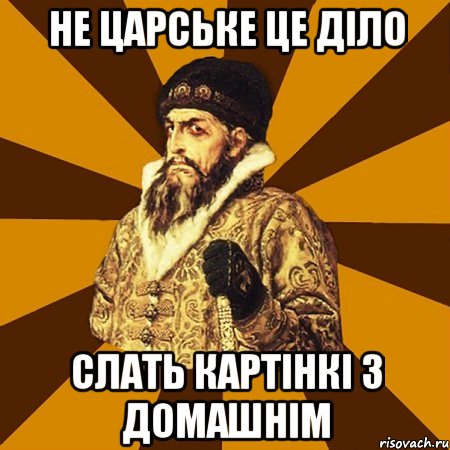 не царське це діло слать картінкі з домашнім, Мем Не царское это дело