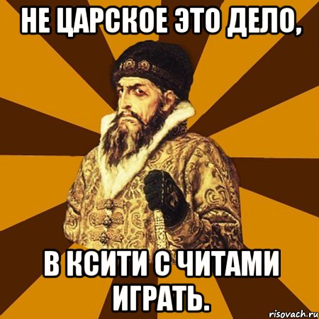 Не царское это дело, в КСити с читами играть., Мем Не царское это дело