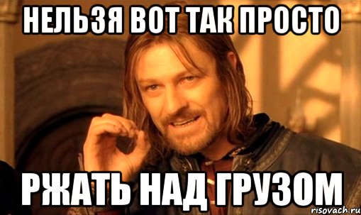 нельзя вот так просто ржать над грузом, Мем Нельзя просто так взять и (Боромир мем)