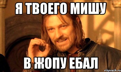 я твоего мишу в жопу ебал, Мем Нельзя просто так взять и (Боромир мем)