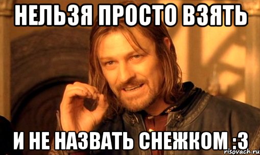 Нельзя просто взять И не назвать Снежком :3, Мем Нельзя просто так взять и (Боромир мем)