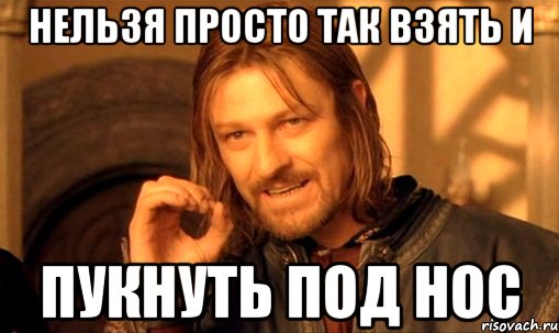 Нельзя просто так взять и ПУКНУТЬ ПОД НОС, Мем Нельзя просто так взять и (Боромир мем)