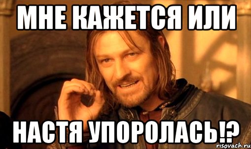 Мне кажется или Настя упоролась!?, Мем Нельзя просто так взять и (Боромир мем)