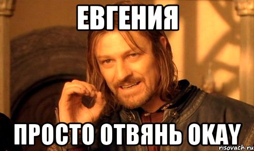 Евгения просто отвянь okay, Мем Нельзя просто так взять и (Боромир мем)