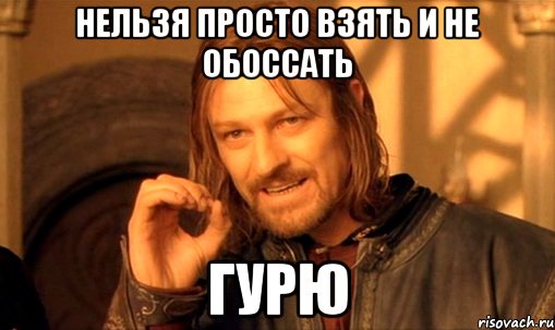 нельзя просто взять и не обоссать Гурю, Мем Нельзя просто так взять и (Боромир мем)