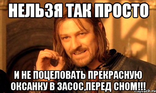 Нельзя так просто И не поцеловать Прекрасную Оксанку в засос,перед сном!!!, Мем Нельзя просто так взять и (Боромир мем)