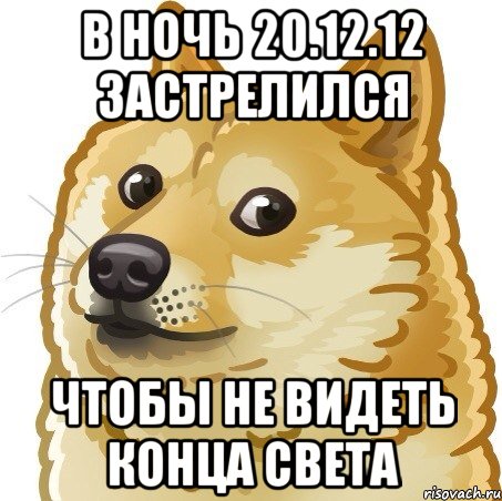 в ночь 20.12.12 застрелился чтобы не видеть конца света, Мем Doge