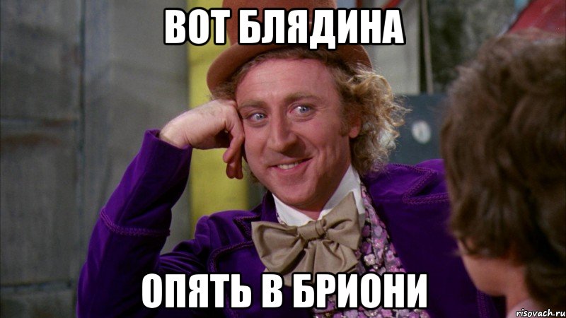вот блядина опять в бриони, Мем Ну давай расскажи (Вилли Вонка)