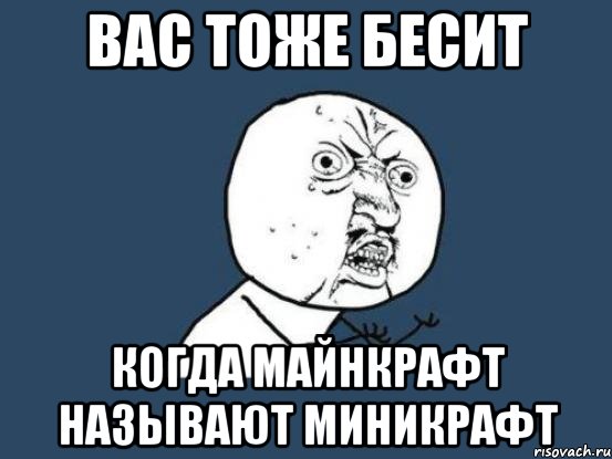 вас тоже бесит когда майнкрафт называют миникрафт, Мем Ну почему