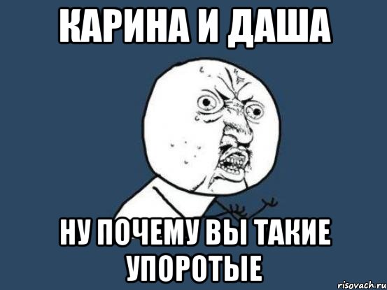 Карина и Даша ну почему вы такие упоротые, Мем Ну почему