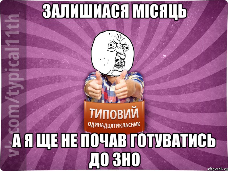 ЗАЛИШИАСЯ МІСЯЦЬ А Я ЩЕ НЕ ПОЧАВ ГОТУВАТИСЬ ДО ЗНО