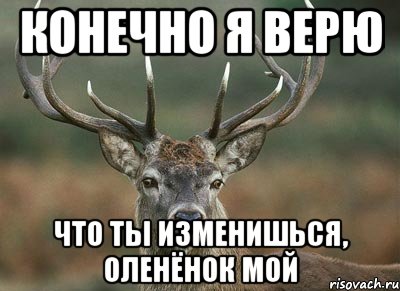 конечно я верю что ты изменишься, оленёнок мой