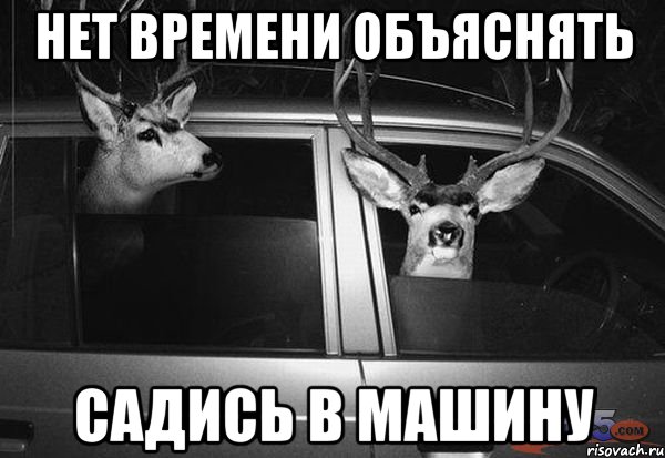 нет времени объяснять садись в машину