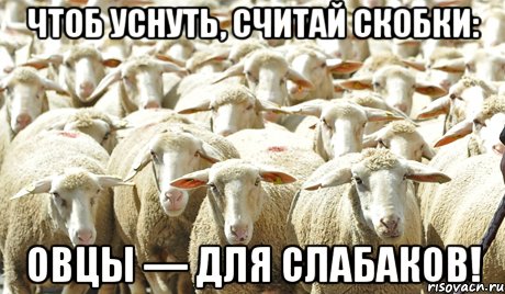 чтоб уснуть, считай скобки: овцы — для слабаков!