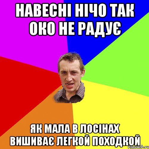 навесні нічо так око не радує як мала в лосінах вишиває легкой походкой, Мем Чоткий паца