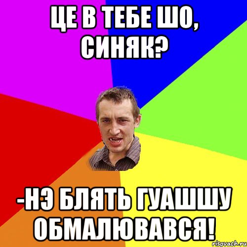 Це в тебе шо, синяк? -нэ блять гуашшу обмалювався!, Мем Чоткий паца