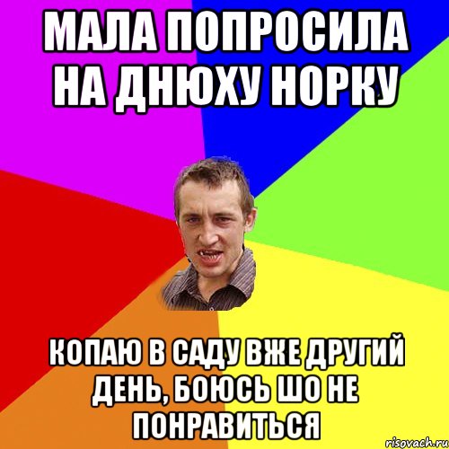 мала попросила на днюху норку копаю в саду вже другий день, боюсь шо не понравиться, Мем Чоткий паца