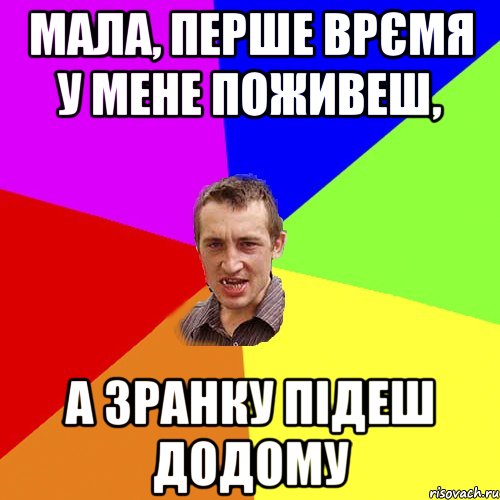 МАЛА, ПЕРШЕ ВРЄМЯ У МЕНЕ ПОЖИВЕШ, А ЗРАНКУ ПІДЕШ ДОДОМУ, Мем Чоткий паца