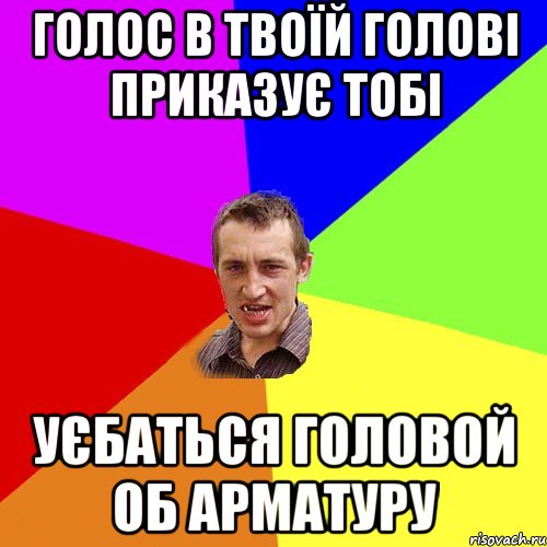 Голос в твоїй голові приказує тобі уєбаться головой об арматуру, Мем Чоткий паца