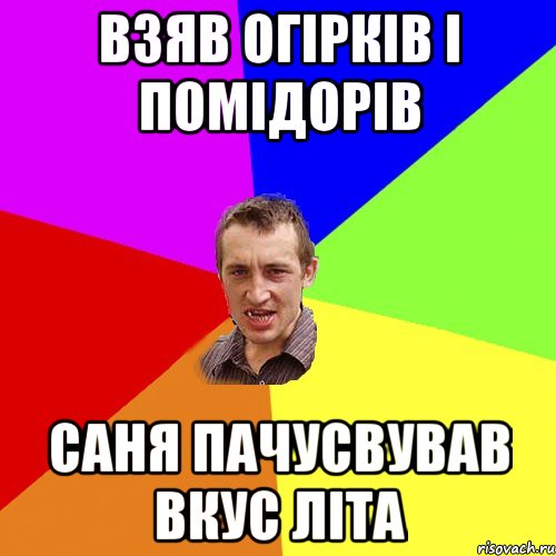 Взяв огірків і помідорів Саня пачусвував вкус літа, Мем Чоткий паца