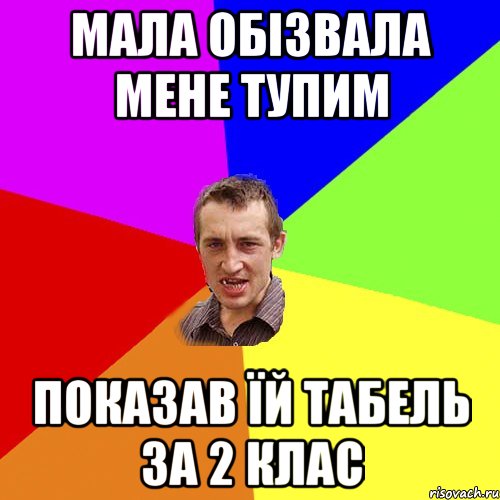 мала обізвала мене тупим показав їй табель за 2 клас, Мем Чоткий паца