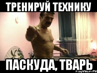 тренируй технику паскуда, тварь, Мем Паскуда тварь