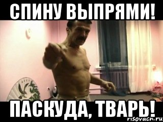 Спину выпрями! Паскуда, тварь!, Мем Паскуда тварь