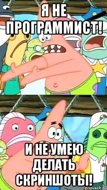 Я не программист! И не умею делать скриншоты!, Мем Патрик (берешь и делаешь)