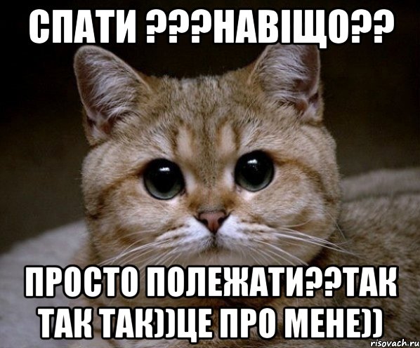 Спати ???навіщо?? просто полежати??так так так))це про мене)), Мем Пидрила Ебаная