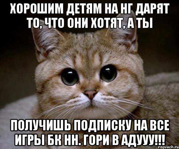 Хорошим детям на НГ дарят то, что они хотят, а ты получишь подписку на все игры БК НН. ГОРИ В АДУУУ!!!, Мем Пидрила Ебаная