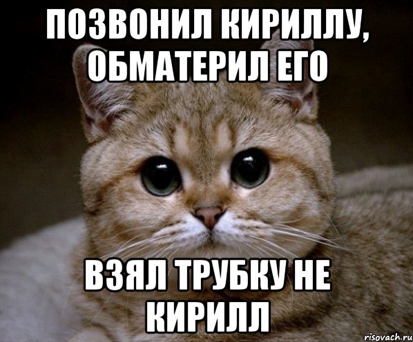 Позвонил Кириллу, обматерил его Взял трубку не Кирилл, Мем Пидрила Ебаная