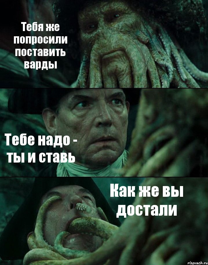 Тебя же попросили поставить варды Тебе надо - ты и ставь Как же вы достали