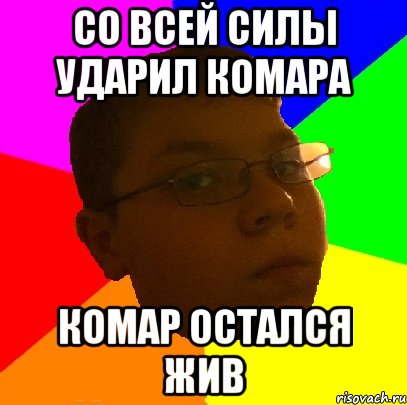 Со всей силы ударил комара Комар остался жив